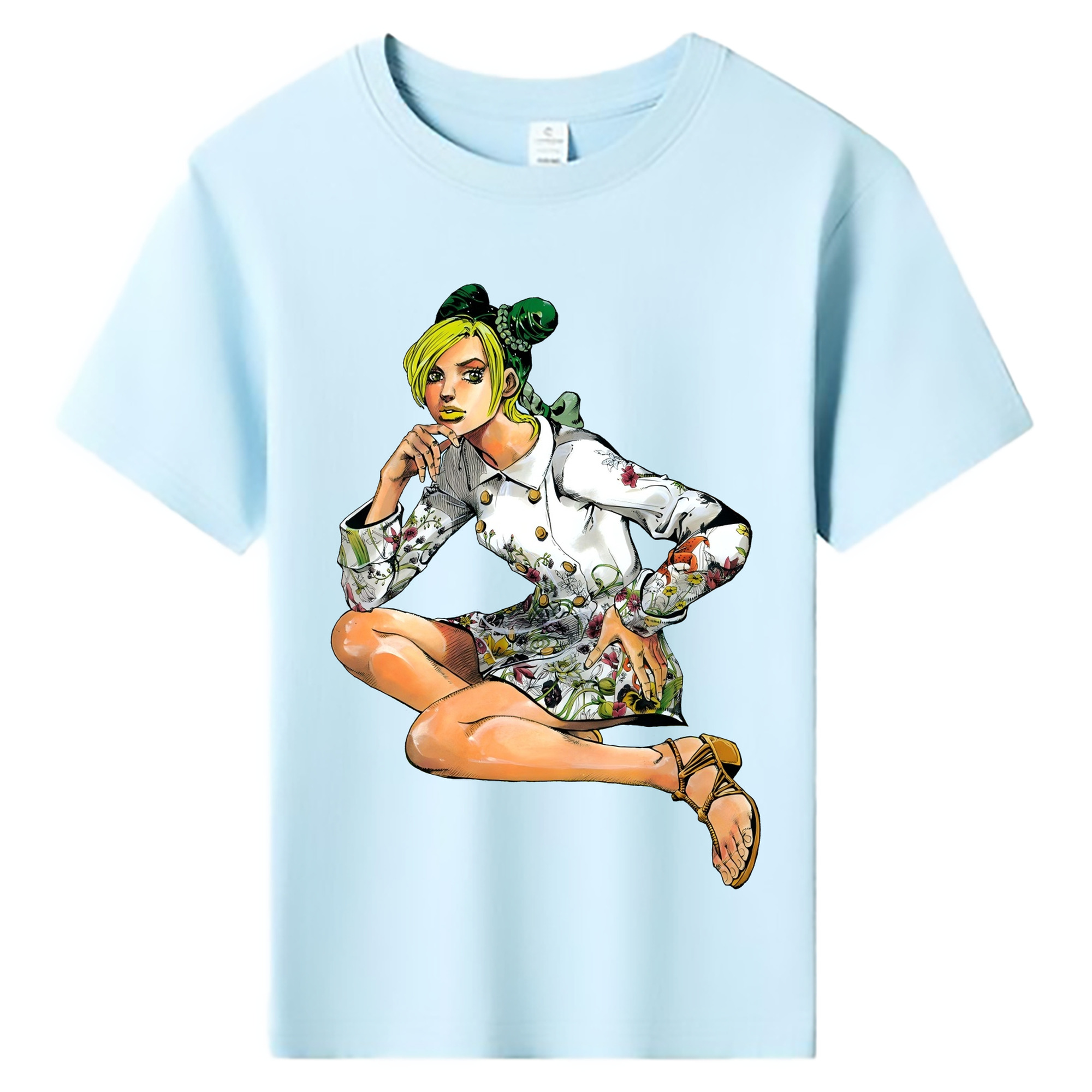 （画像用） "ジョジョの奇妙な冒険 くうじょう ジョリーン JoJo's Bizarre Adventure Jolyne Cujoh " 綿100％キッズTシャツ（フロントプリント）